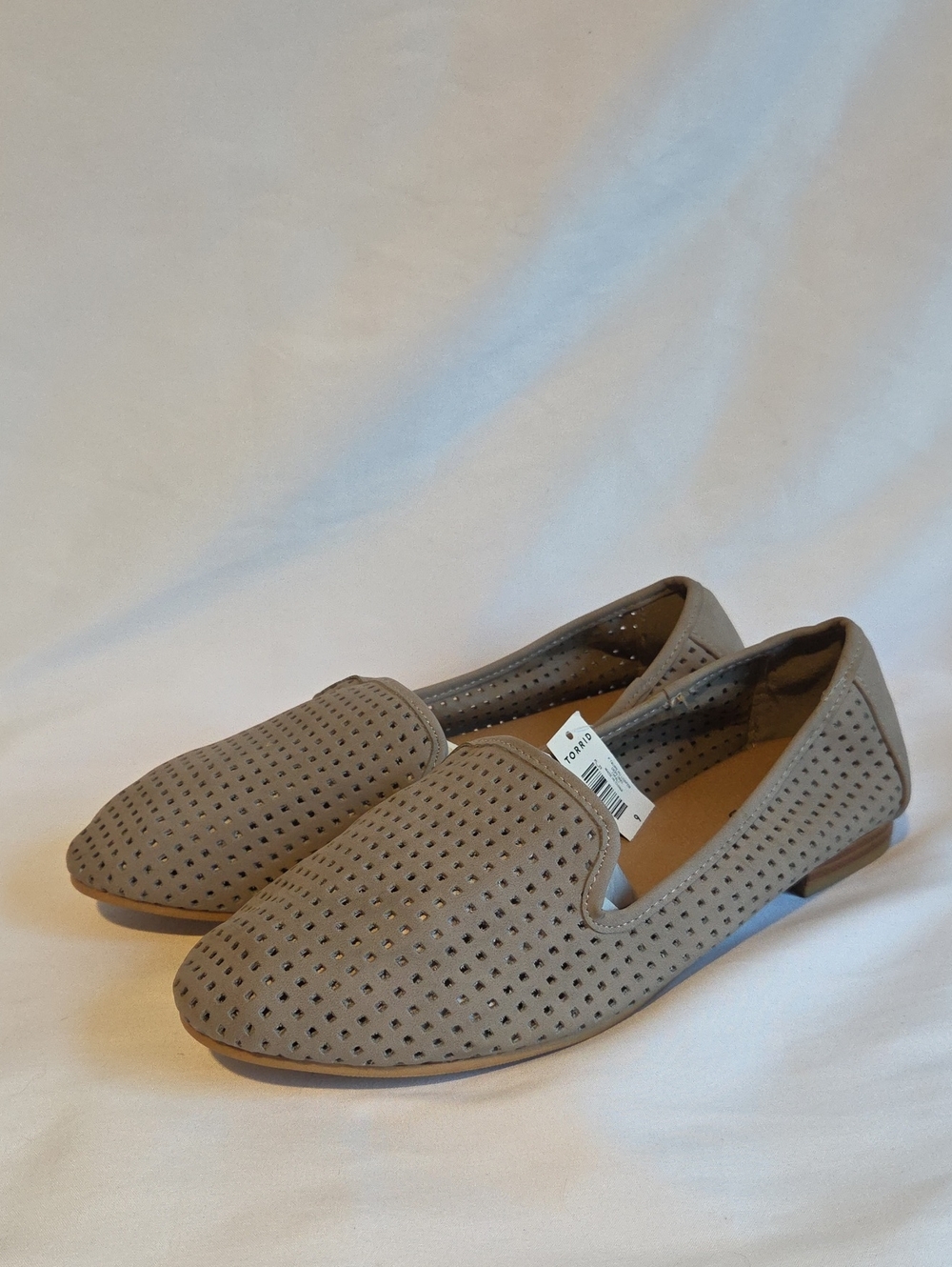 Torrid Taupe Perforated Slip-on Loafer Flats
